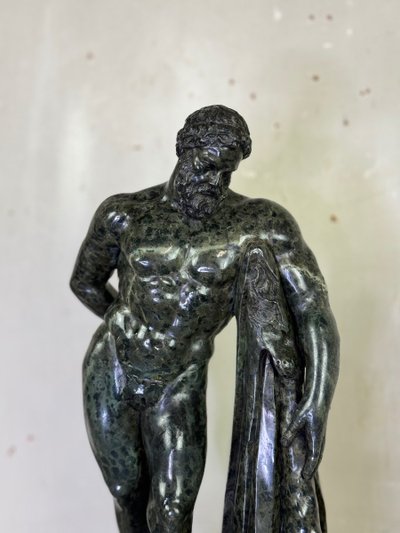 From the Farnese Hercules, Serpentine Marble Sculpture, Souvenir of the Grand Tour