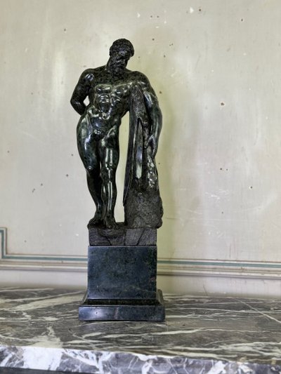 From the Farnese Hercules, Serpentine Marble Sculpture, Souvenir of the Grand Tour