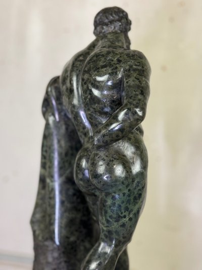From the Farnese Hercules, Serpentine Marble Sculpture, Souvenir of the Grand Tour