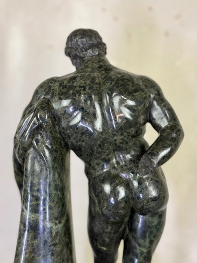 From the Farnese Hercules, Serpentine Marble Sculpture, Souvenir of the Grand Tour