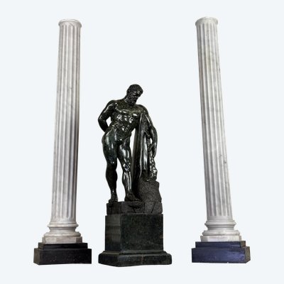 From the Farnese Hercules, Serpentine Marble Sculpture, Souvenir of the Grand Tour