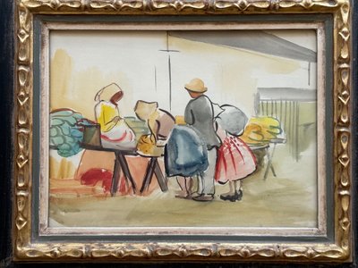 Anna Lesznai, Attribuée à,  Aquarelle Sur Carton, Vers 1930