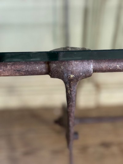 Schmiedeeiserner Werkstatttisch, um 1900
