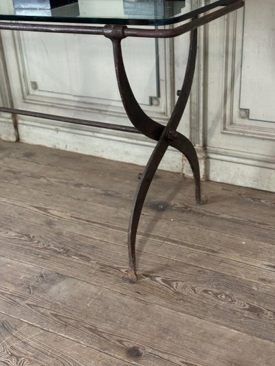 Schmiedeeiserner Werkstatttisch, um 1900