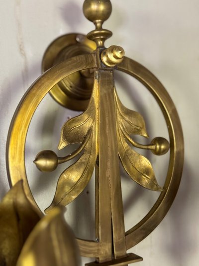 Pair Of Gilded Bronze Sconces Circa 1900