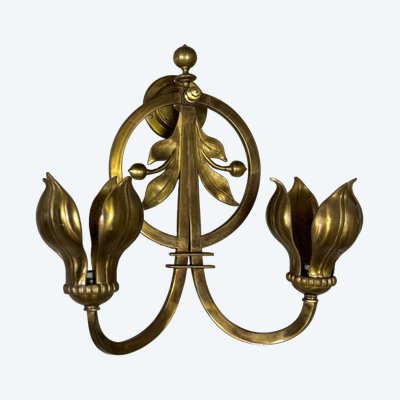 Pair Of Gilded Bronze Sconces Circa 1900