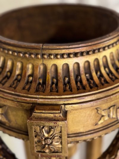 Louis XVI Style Jardiniere in Carved and Gilded Wood Circa 1900