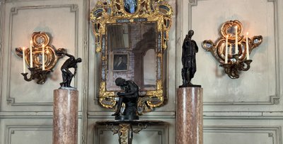 Paire De Miroirs Appliques De Style Baroque, Miroirs à Pareclose Vers 1880