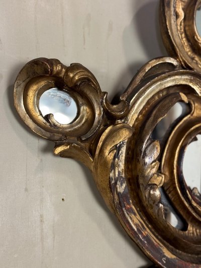 Paire De Miroirs Appliques De Style Baroque, Miroirs à Pareclose Vers 1880