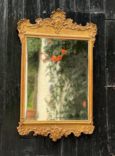 Baroque Mirror in Carved, Stuccoed and Gilded Wood, Vienna Circa 1700