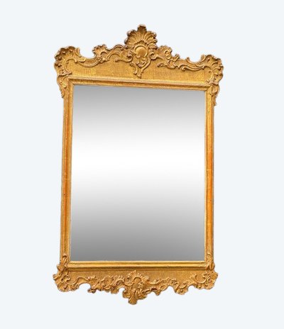 Baroque Mirror in Carved, Stuccoed and Gilded Wood, Vienna Circa 1700