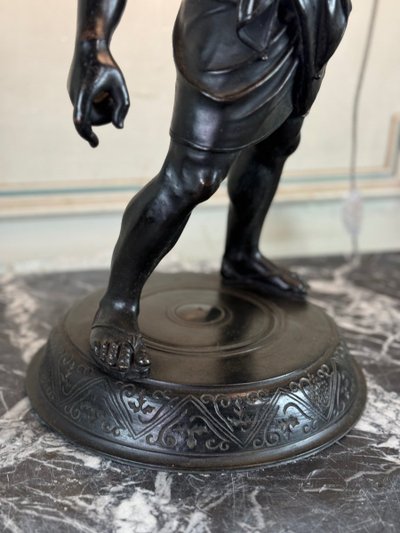 Sileno ubriaco, bronzo dall'antico montato a lampada, XIX secolo