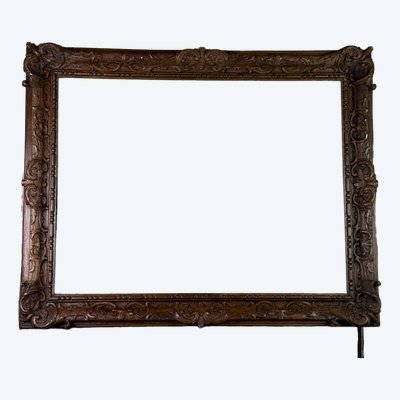 Cadre Regence En Chêne Sculpté, XVIIIème Siècle