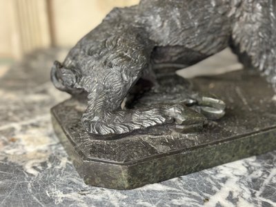 Il Porcelino Da Pietro Tacca, Scultura In Marmo Serpentino Verde, Italia Del XIX Secolo