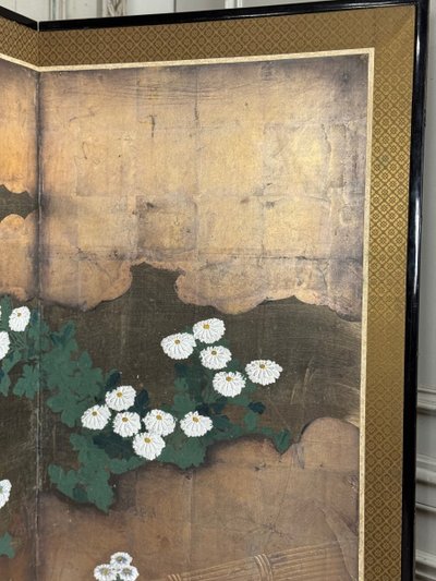 Paravento Byobu in stile Rimpa, sei pannelli, Giappone, periodo Meiji
