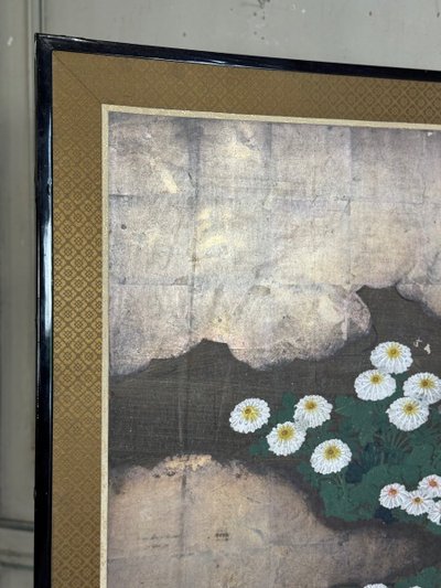 Paravento Byobu in stile Rimpa, sei pannelli, Giappone, periodo Meiji