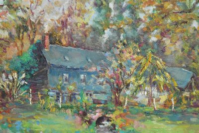 Bernard DELETTRE (1937) Oil on canvas representing a house in Cormeilles