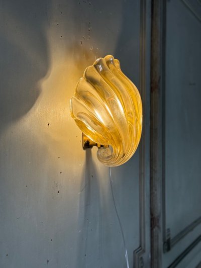 Venetian Wall Lamp in Gilded Murano Glass Circa 1980