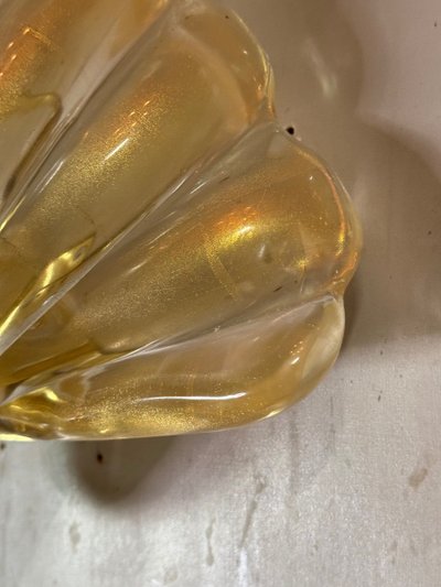 Venetian Wall Lamp in Gilded Murano Glass Circa 1980