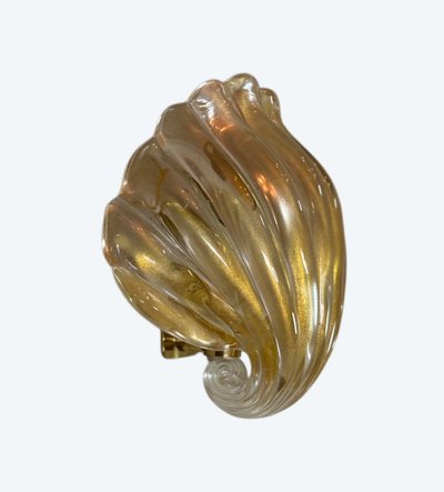 Venetian Wall Lamp in Gilded Murano Glass Circa 1980