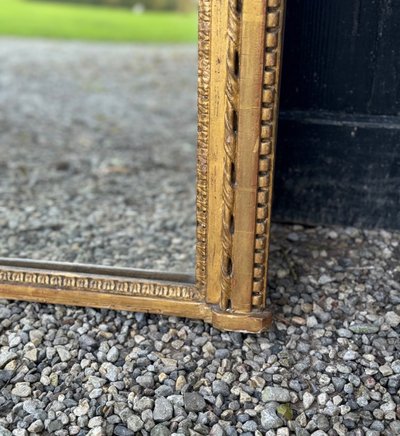 Louis XVI Mirror, Trumeau Mantelpiece in Carved and Gilded Wood, 18th Century