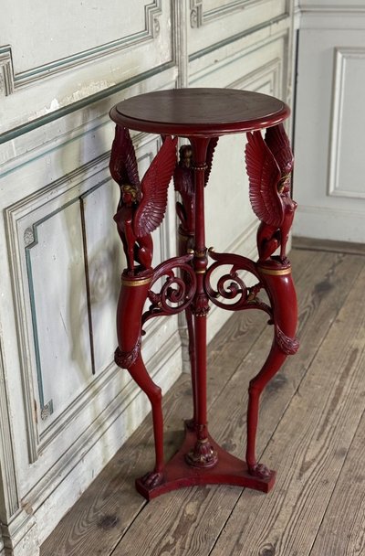 Athenian Carved Wood, Red Patina Imitation of Antique Red Marble, Early 19th Century