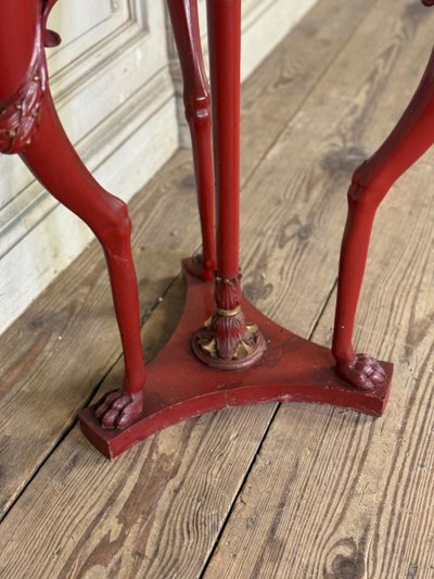 Athenian Carved Wood, Red Patina Imitation of Antique Red Marble, Early 19th Century