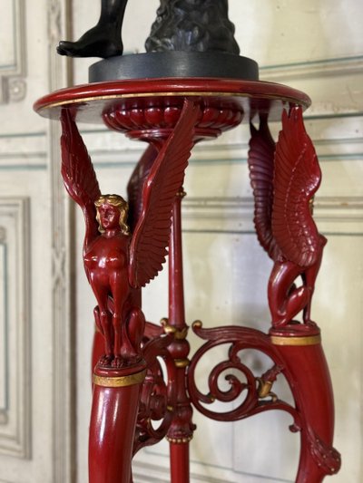 Athenian Carved Wood, Red Patina Imitation of Antique Red Marble, Early 19th Century