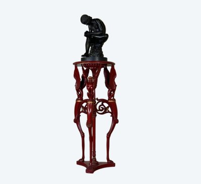 Athenian Carved Wood, Red Patina Imitation of Antique Red Marble, Early 19th Century