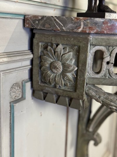Console D’applique En Bois Sculpté, Patine En Camaïeu De Vert, XVIIIéme Siècle