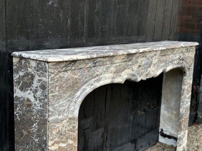 Cheminée Régence En Marbre Gris Des Ardennes, XVIIIème Siècle