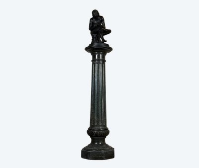 Geriffelte Säule aus Serpentinmarmor, um 1880