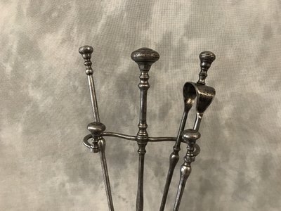 Serviteur de cheminée ancien en fer et fonte d'époque 19 ème 