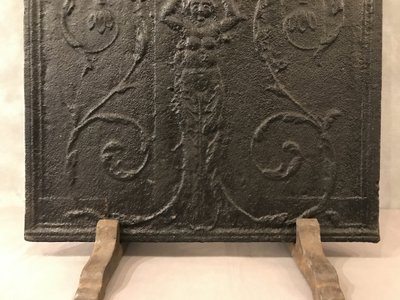 Beautiful old cast iron fireplace plate from the early 19th century