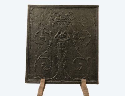 Beautiful old cast iron fireplace plate from the early 19th century