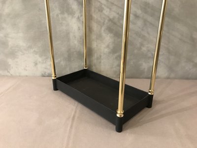 Porte parapluies ancien en laiton poli et vernis d'époque fin 19 ème 