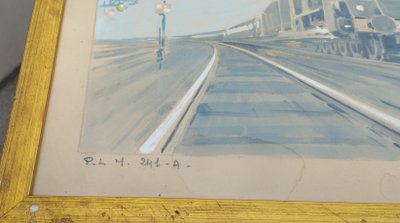 Paul Lengellé „Lokomotive PLM 241 A“ Gouache XX
