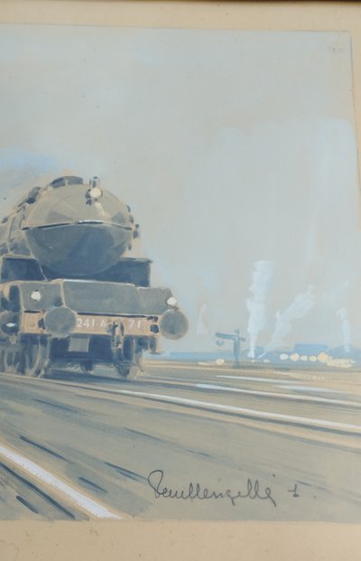 Paul Lengellé „Lokomotive PLM 241 A“ Gouache XX