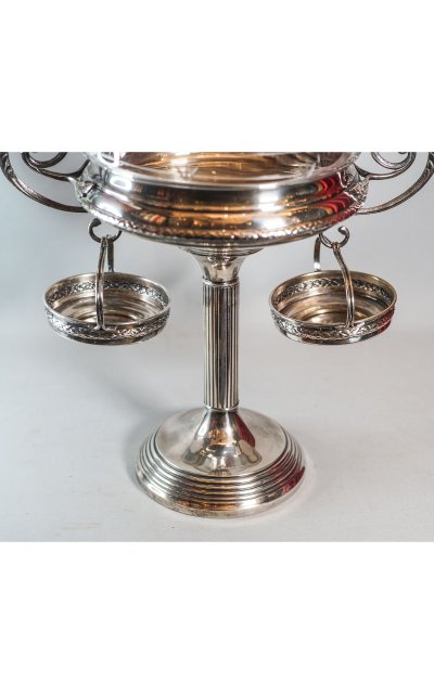 Elegant silver metal and crystal cup