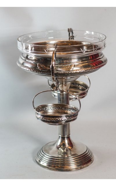 Elegant silver metal and crystal cup
