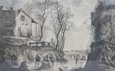 Engraving "The pleasures of winter" after JB PILLEMENT (1728-1808)