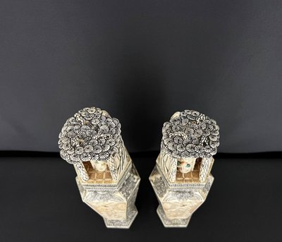 Pair of Large Carved Vases – Japan, Meiji Period