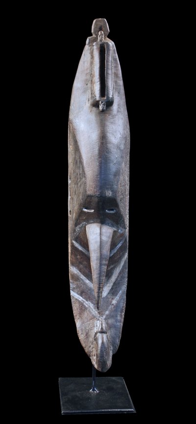 Maschera antizanzare, arte oceanica, prime arti, arte tribale, Papua Nuova Guinea, Oceania, 60 cm