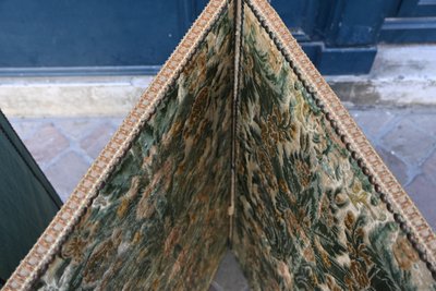 Paravento a quattro ante in velluto genovese del XVIII secolo