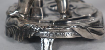 Pair of silver-plated bronze candlesticks signed Alphonse Giroux Paris
