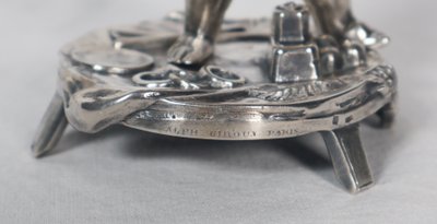 Pair of silver-plated bronze candlesticks signed Alphonse Giroux Paris