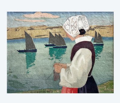 Die Abfahrt der Boote, Carl Moser, Bretagne