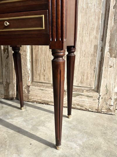 Pair of Louis XVI mahogany bedside tables, 20th century