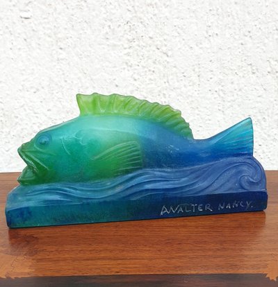 Amalric  Walter Nancy, Poisson En Pâte De Verre, Début XXème Siècle