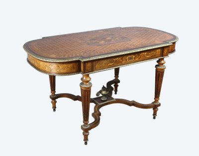 Table de milieu en marqueterie XIXème siècle